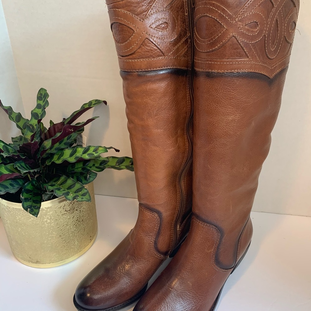 NURTURE “Jazelle” • Dark Brown Tall Leather Boots
